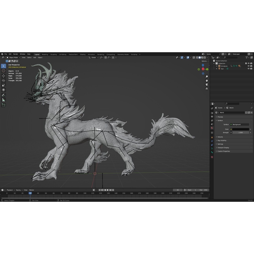 Qilin-C5 3D Model – Rigged Animated Character with PBR Textures - View 23