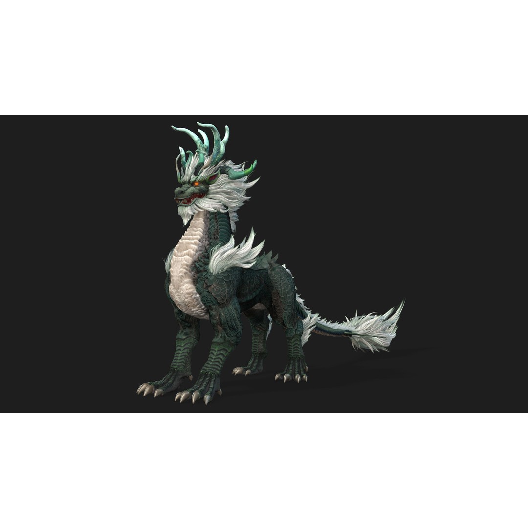 Qilin-C5 3D Model – Rigged Animated Character with PBR Textures - View 6