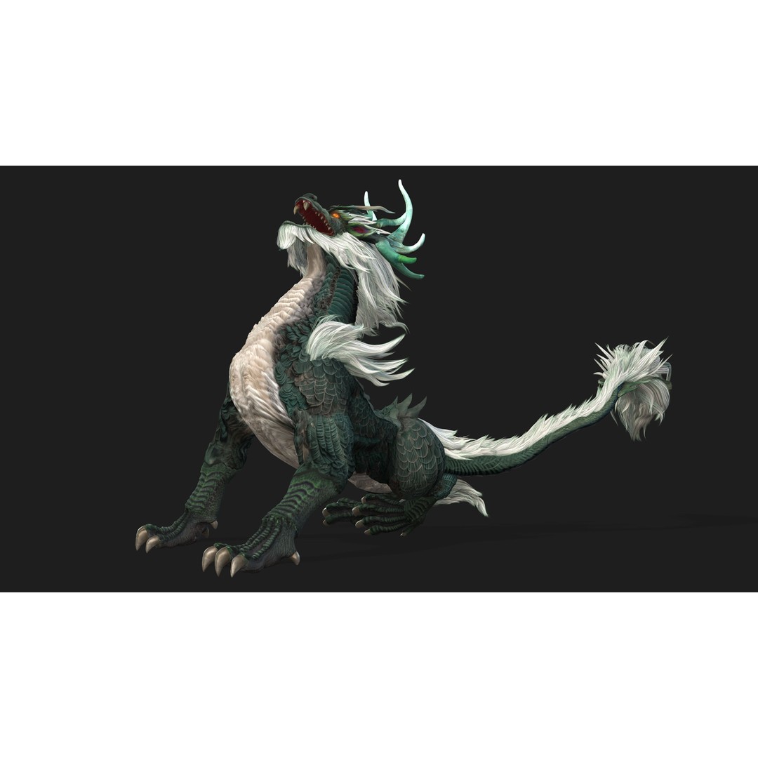 Qilin-C5 3D Model – Rigged Animated Character with PBR Textures - View 8