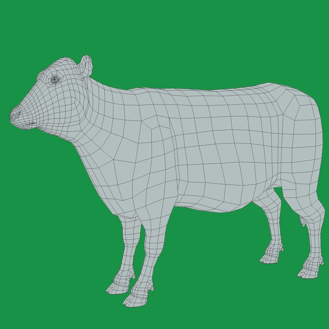 Black Cow 3D Model – Low Poly Game Ready Character with Animations - View 14