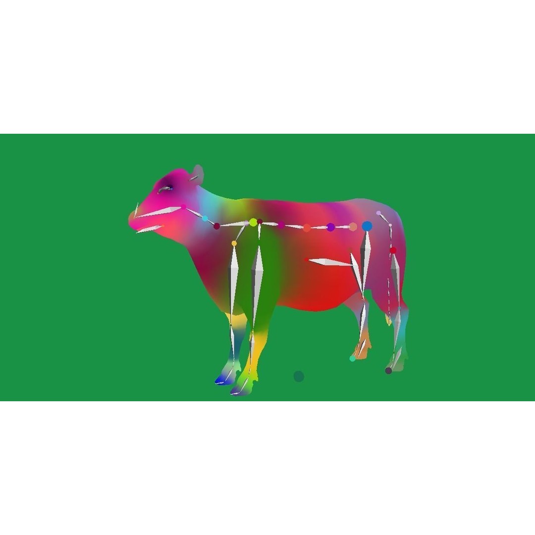 Black Cow 3D Model – Low Poly Game Ready Character with Animations - View 5