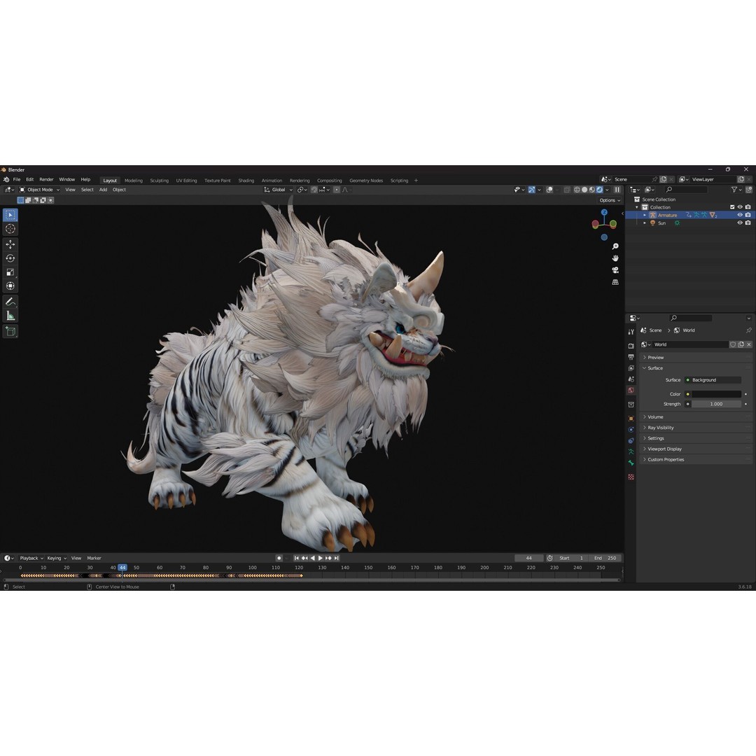 Qilin 3D Model – Rigged Animal Animation with PBR Textures, FBX