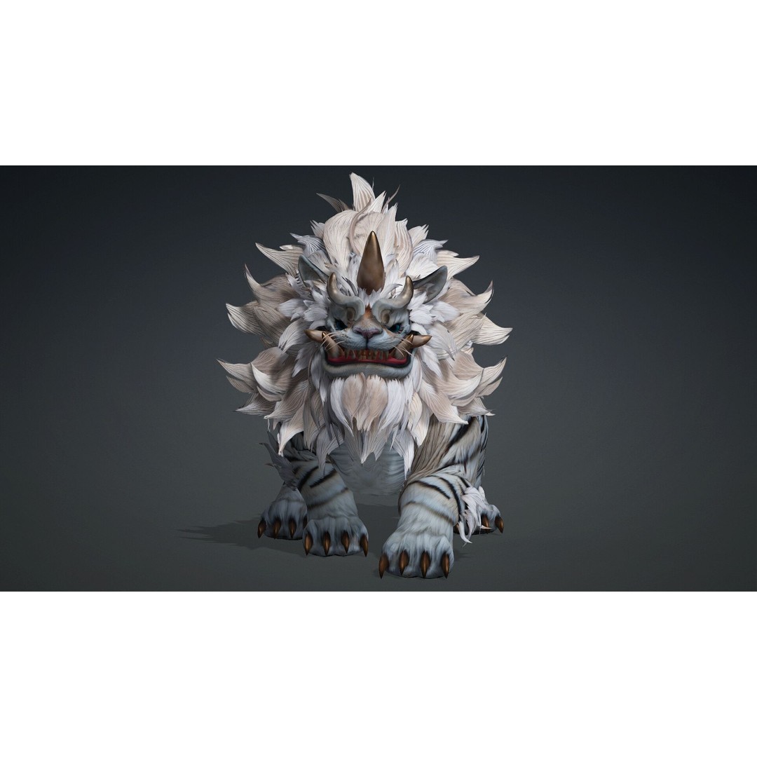 Qilin 3D Model – Rigged Animal Animation with PBR Textures, FBX - View 11