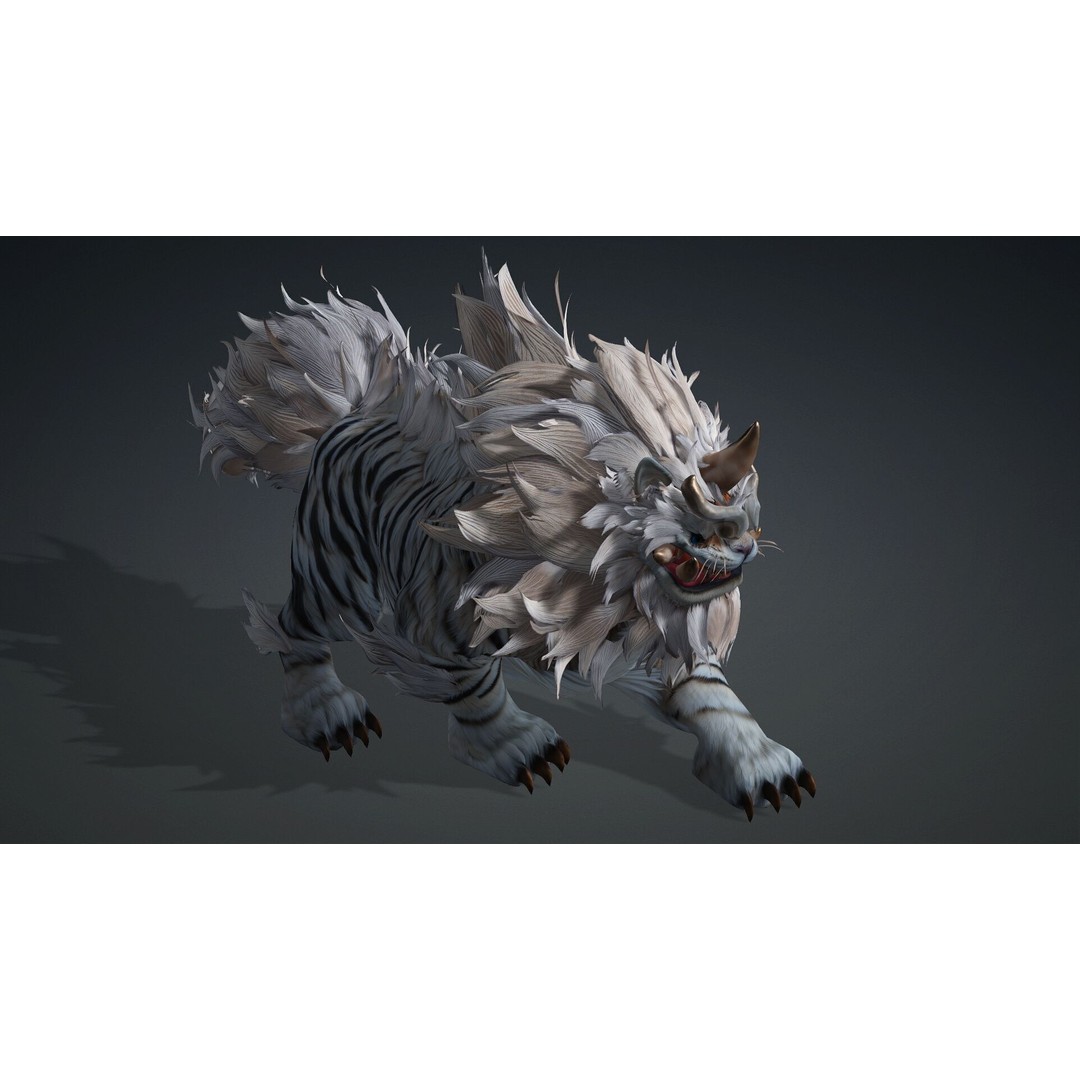 Qilin 3D Model – Rigged Animal Animation with PBR Textures, FBX - View 12