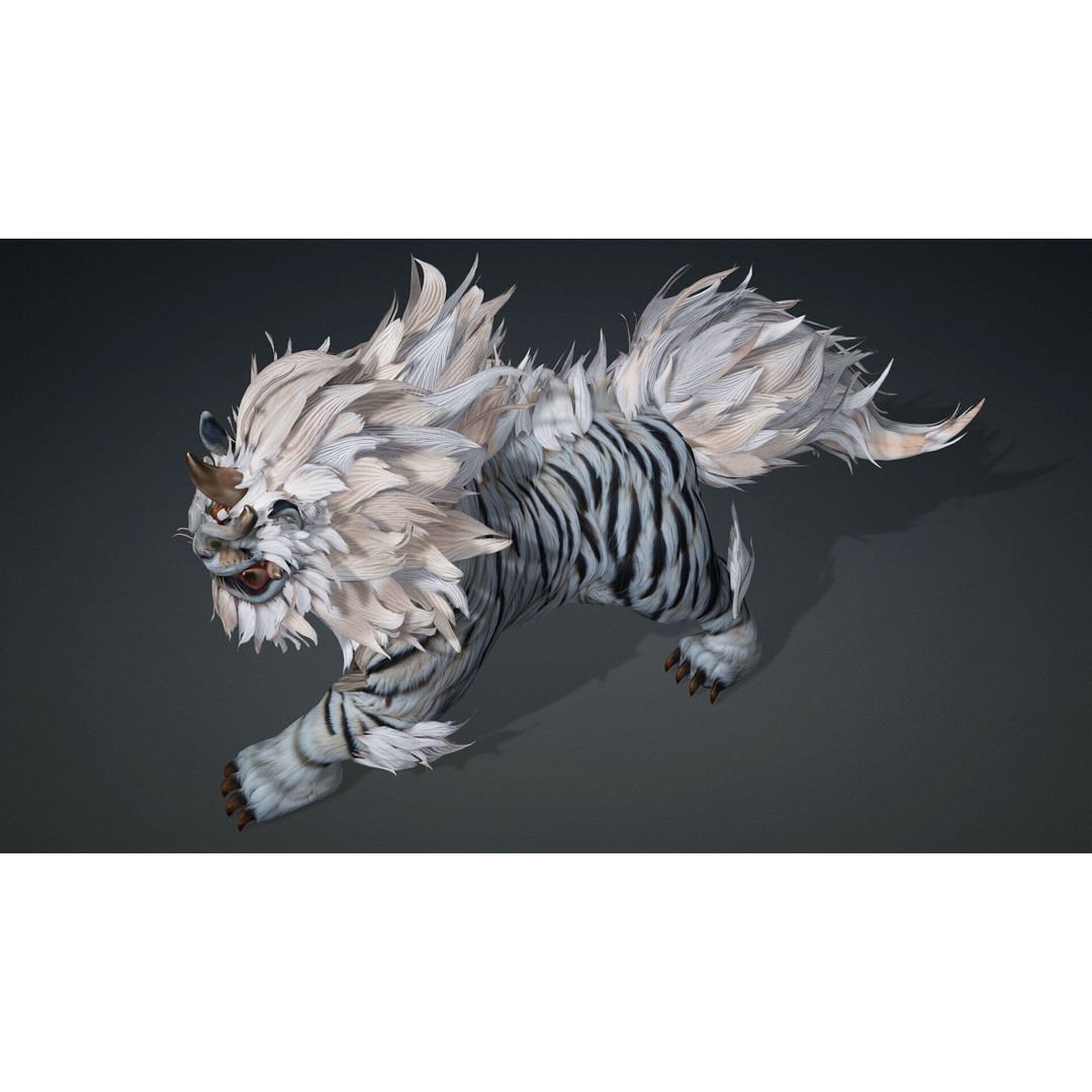 Qilin 3D Model – Rigged Animal Animation with PBR Textures, FBX - View 13