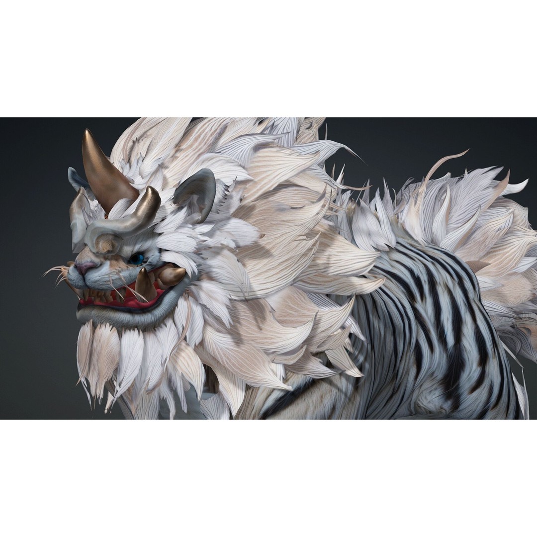Qilin 3D Model – Rigged Animal Animation with PBR Textures, FBX - View 15