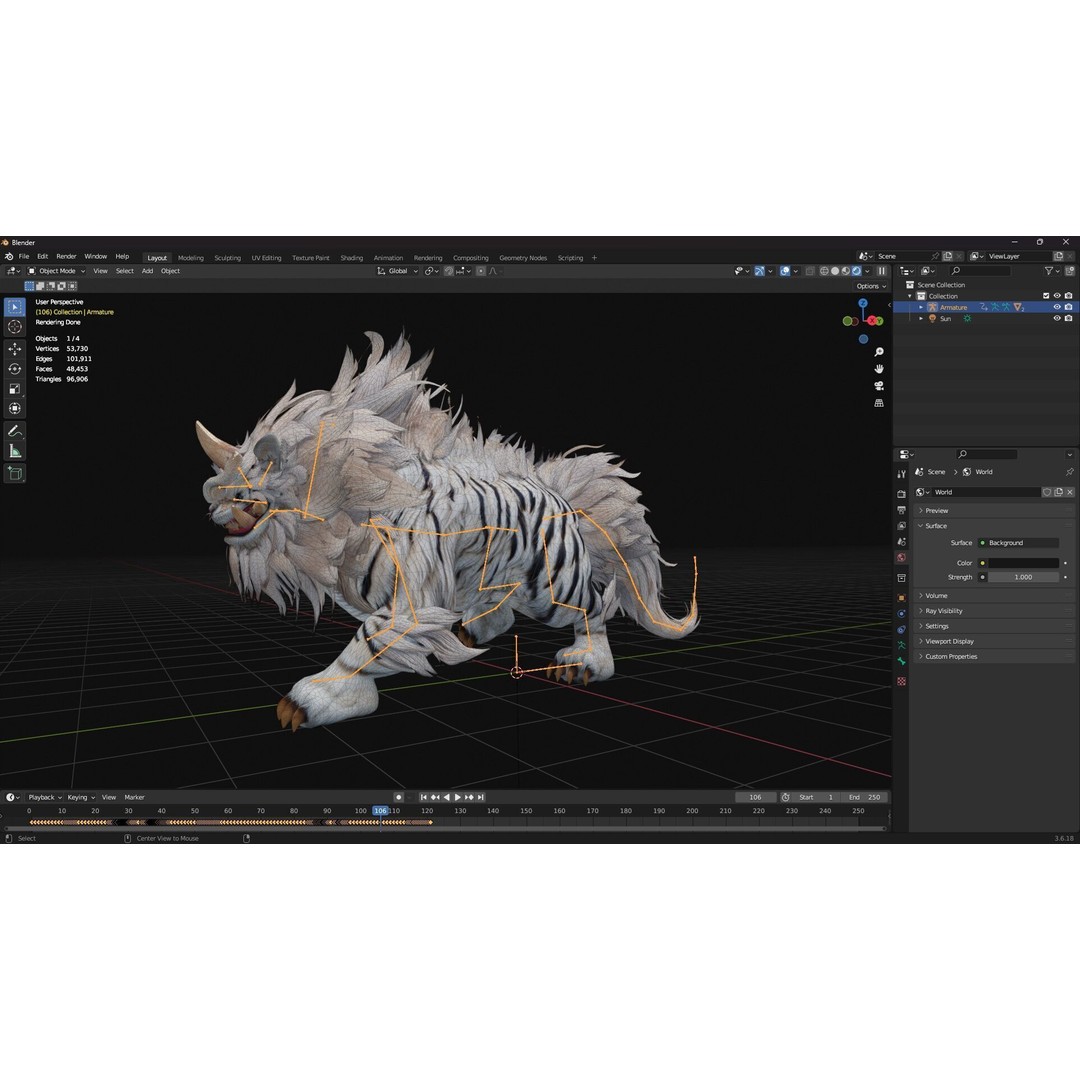 Qilin 3D Model – Rigged Animal Animation with PBR Textures, FBX - View 19
