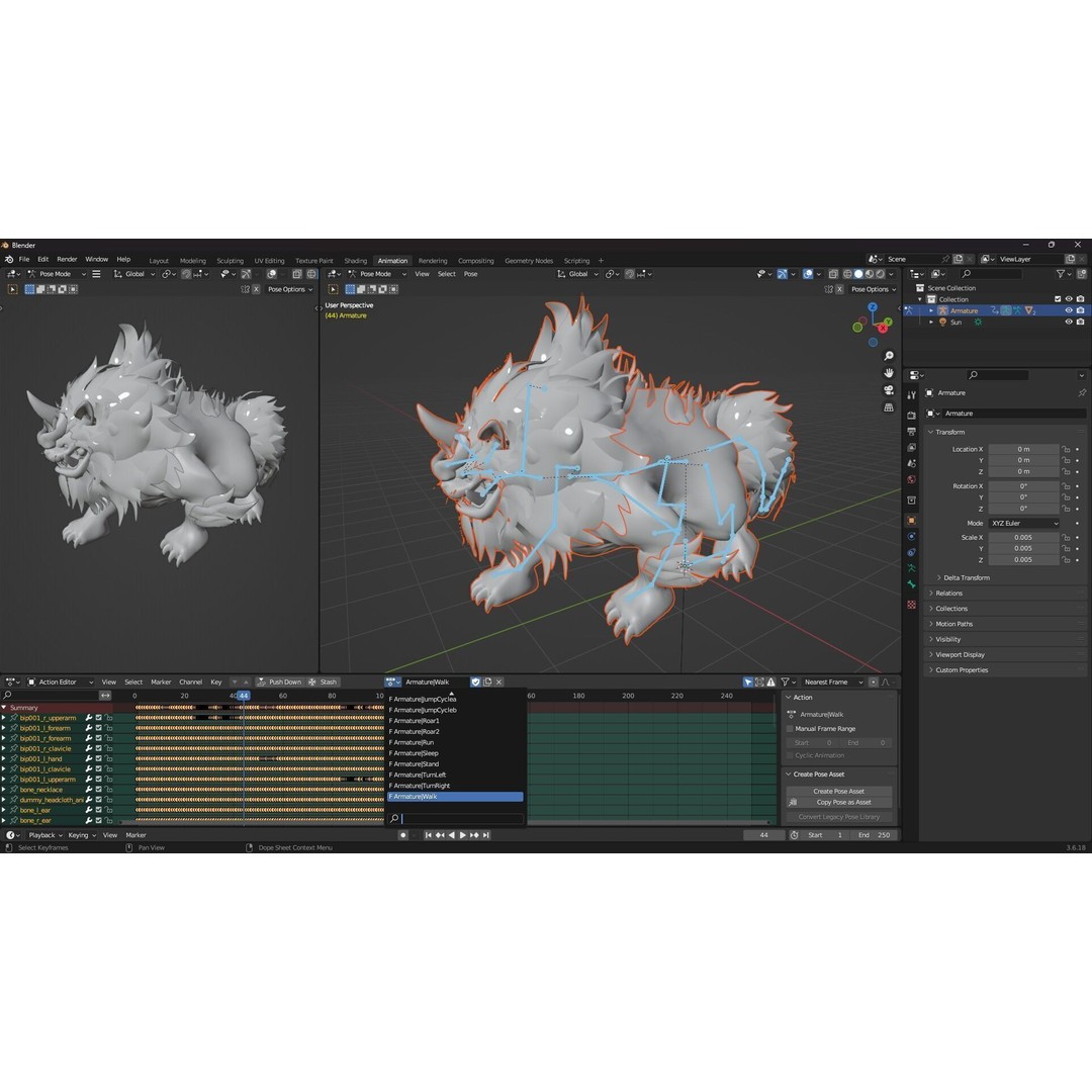 Qilin 3D Model – Rigged Animal Animation with PBR Textures, FBX - View 22