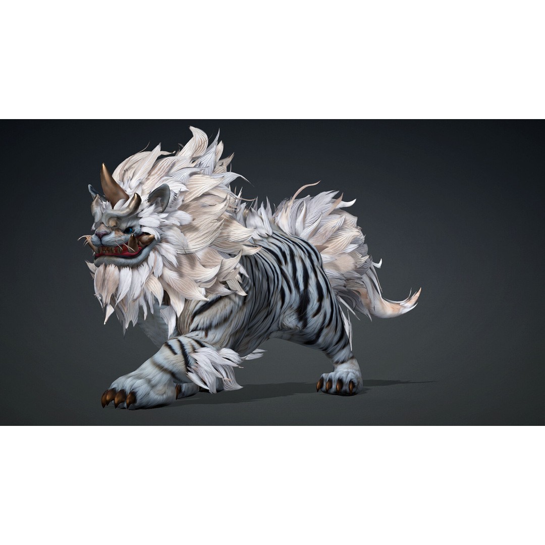 Qilin 3D Model – Rigged Animal Animation with PBR Textures, FBX - View 3