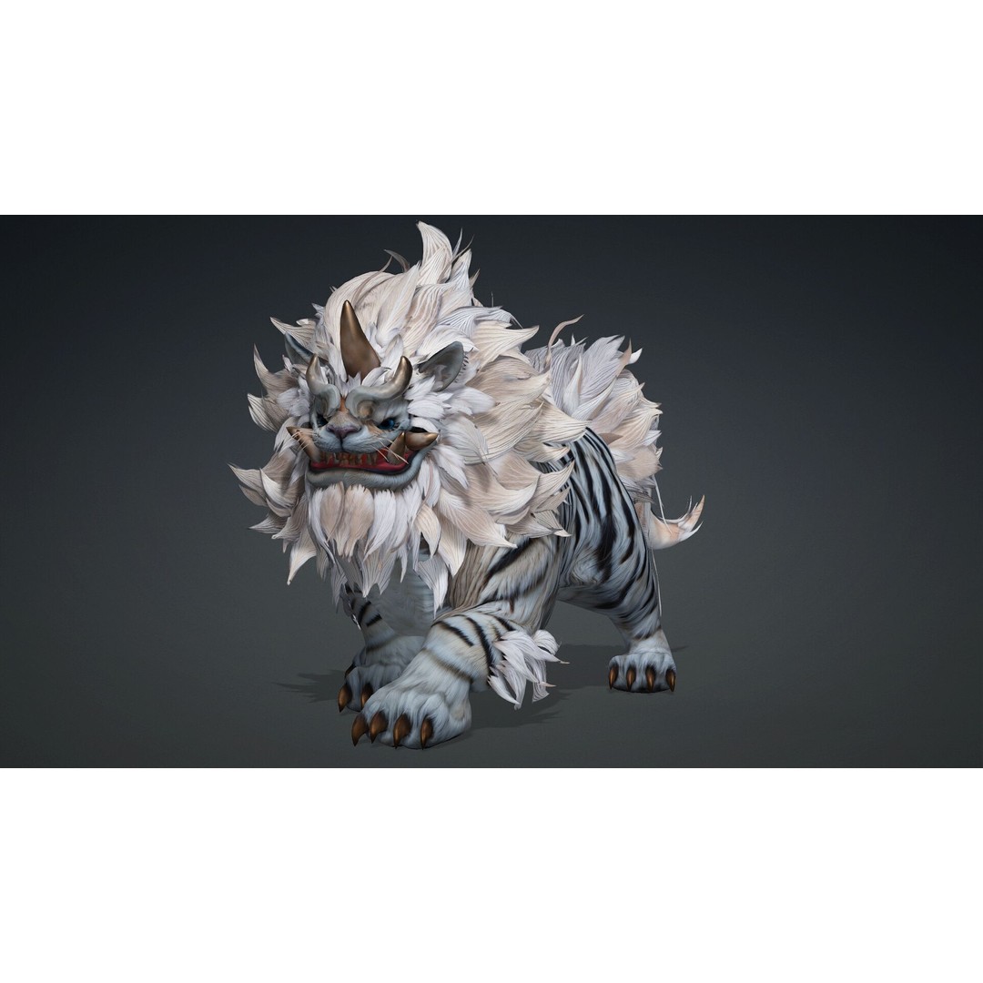 Qilin 3D Model – Rigged Animal Animation with PBR Textures, FBX - View 4