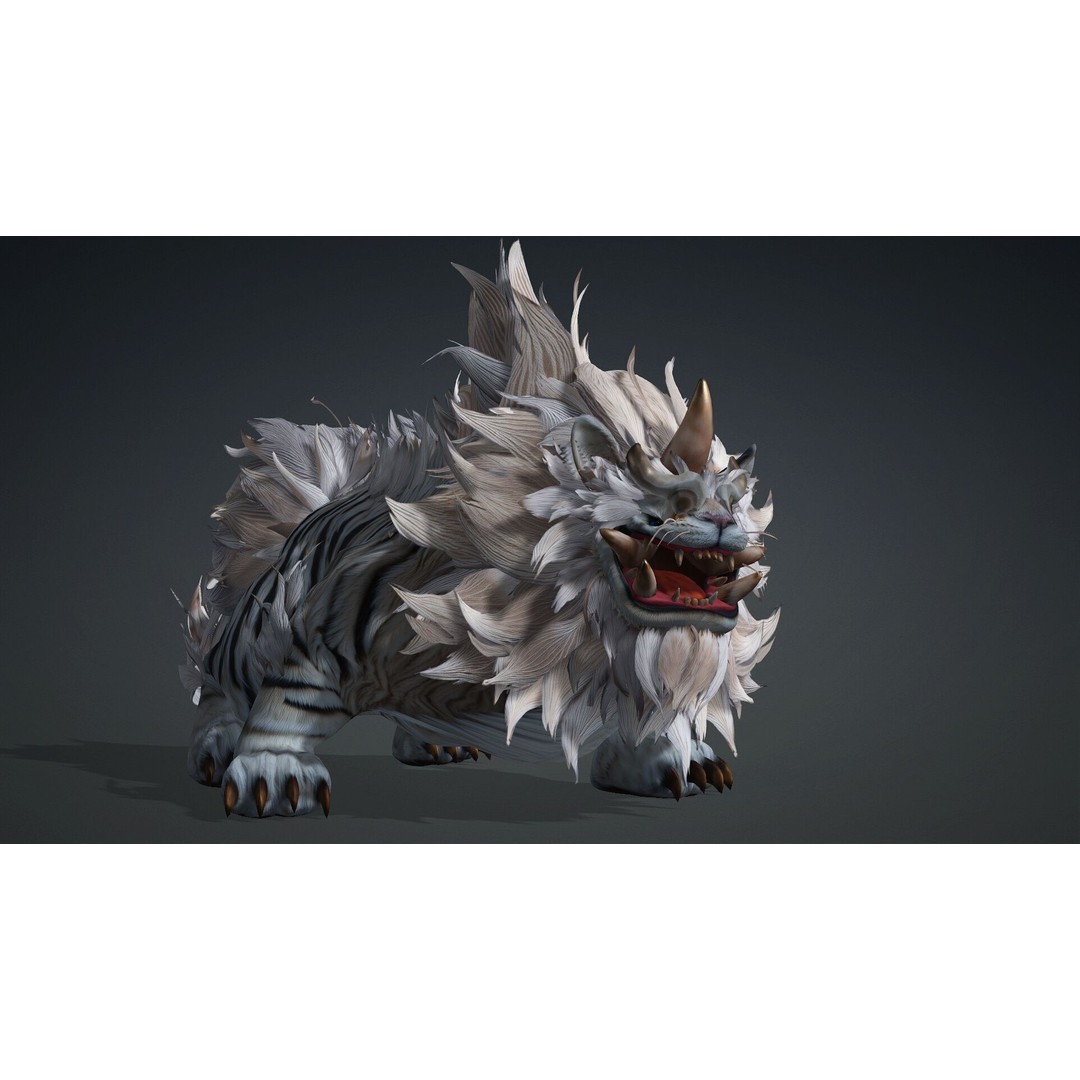 Qilin 3D Model – Rigged Animal Animation with PBR Textures, FBX - View 5