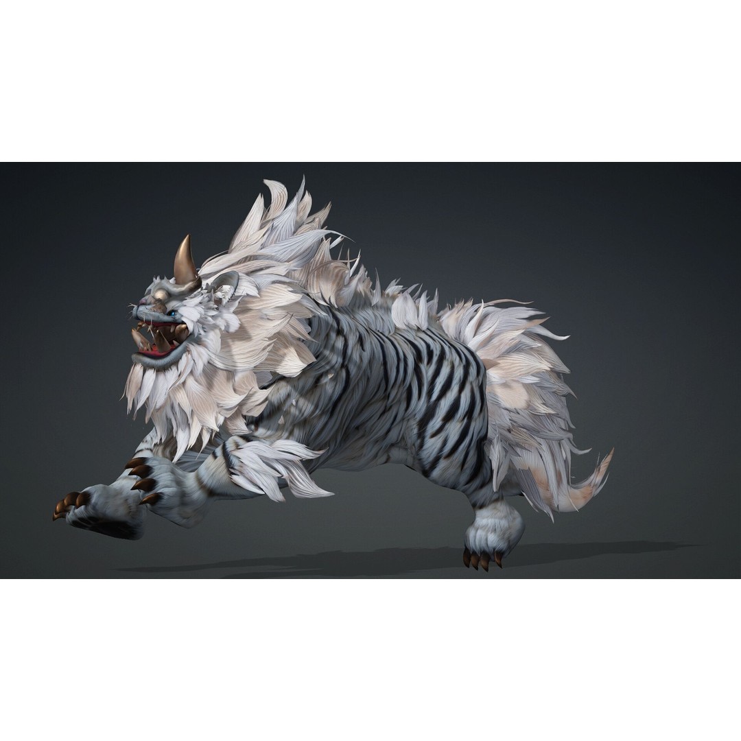 Qilin 3D Model – Rigged Animal Animation with PBR Textures, FBX - View 6