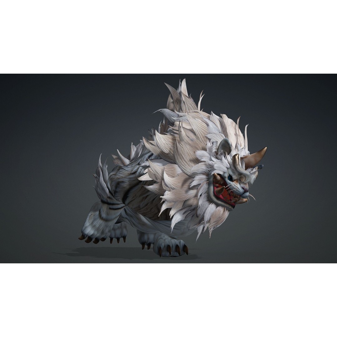 Qilin 3D Model – Rigged Animal Animation with PBR Textures, FBX - View 8