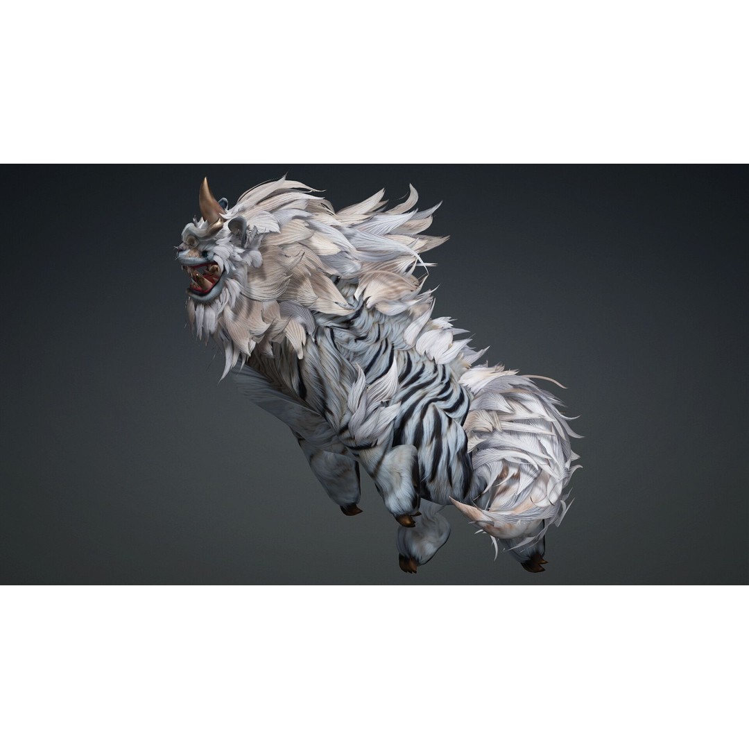 Qilin 3D Model – Rigged Animal Animation with PBR Textures, FBX - View 9