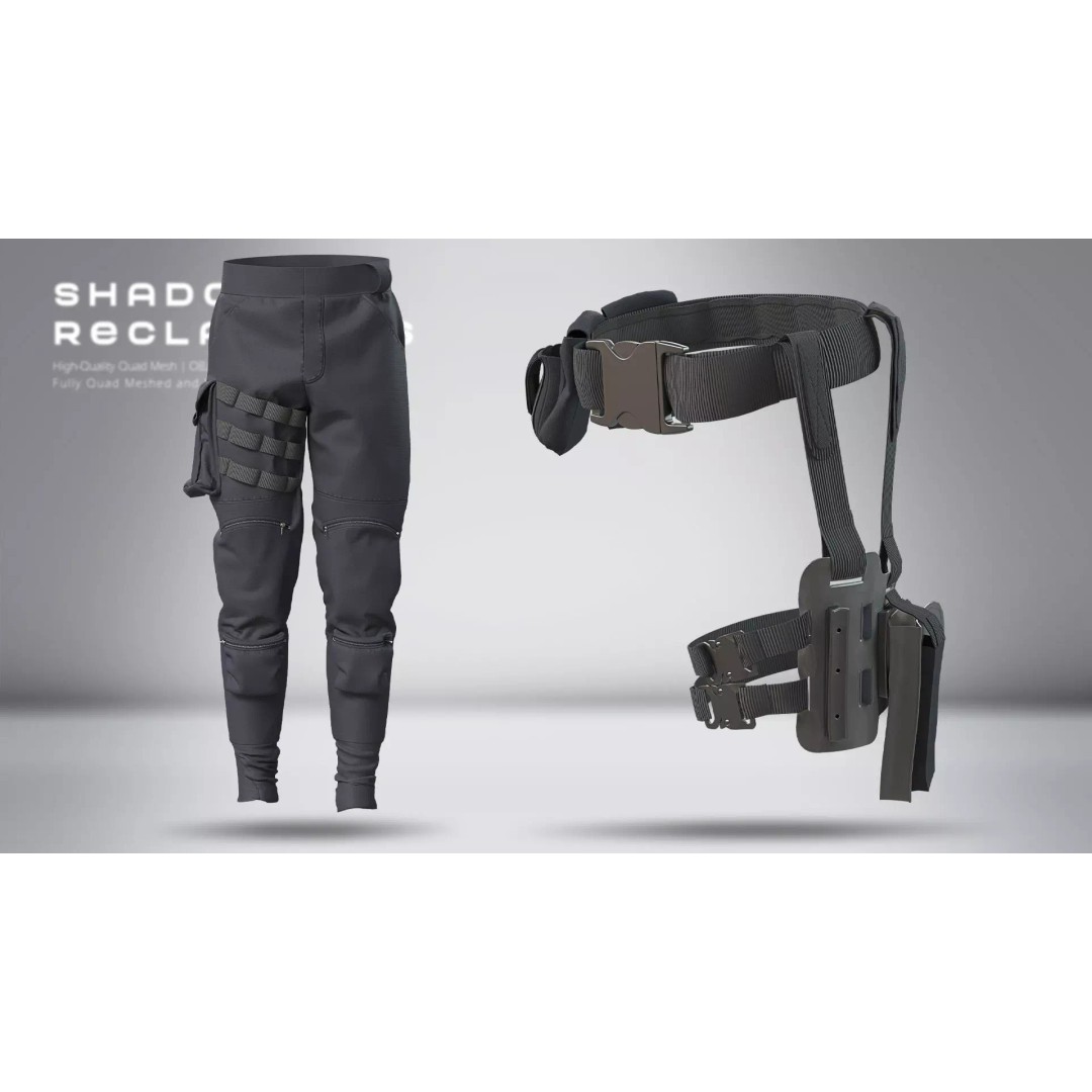 Shadow Reclaimers Tactical Outfit Set 3D Model – Game-Ready PBR Textures - View 10