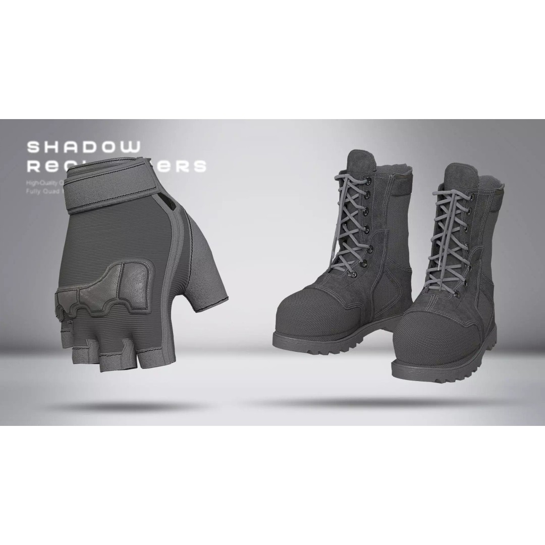 Shadow Reclaimers Tactical Outfit Set 3D Model – Game-Ready PBR Textures - View 11