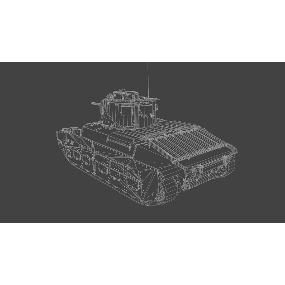Matilda II Infantry Tank 3D Model – Low Poly PBR Game Asset, FBX, Blender - View 10