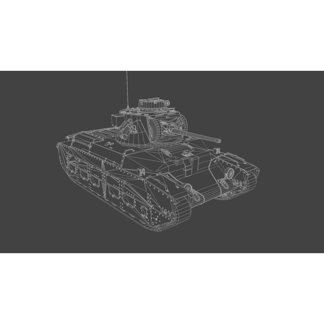 Matilda II Infantry Tank 3D Model – Low Poly PBR Game Asset, FBX, Blender - View 11