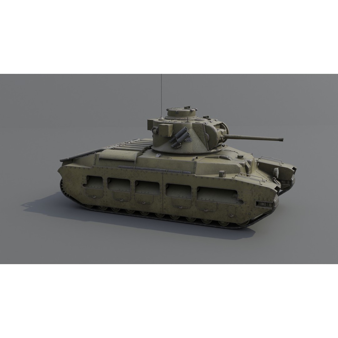 Matilda II Infantry Tank 3D Model – Low Poly PBR Game Asset, FBX, Blender - View 18