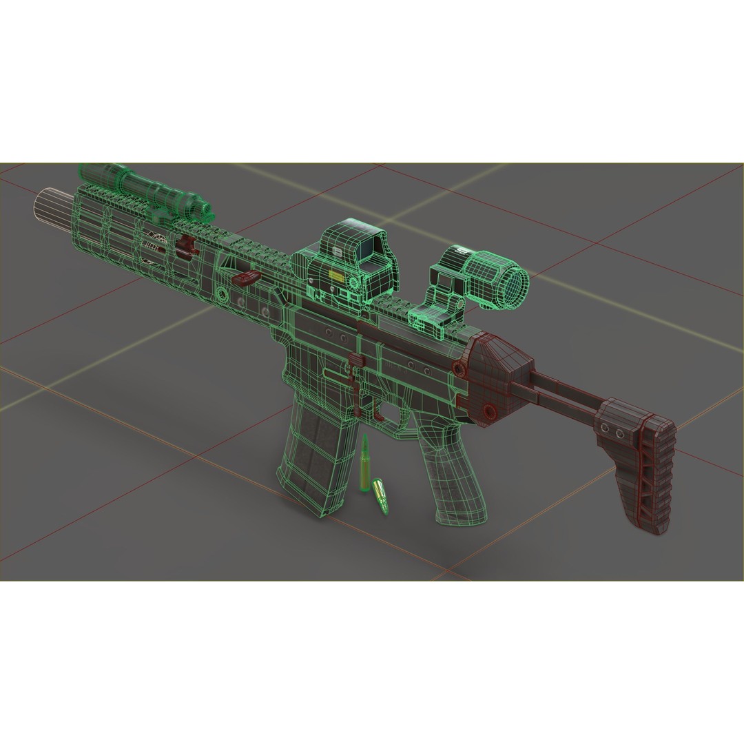 CZ Bren 3 3D Model – Low Poly Military Rifle, FBX, Game Ready - View 12
