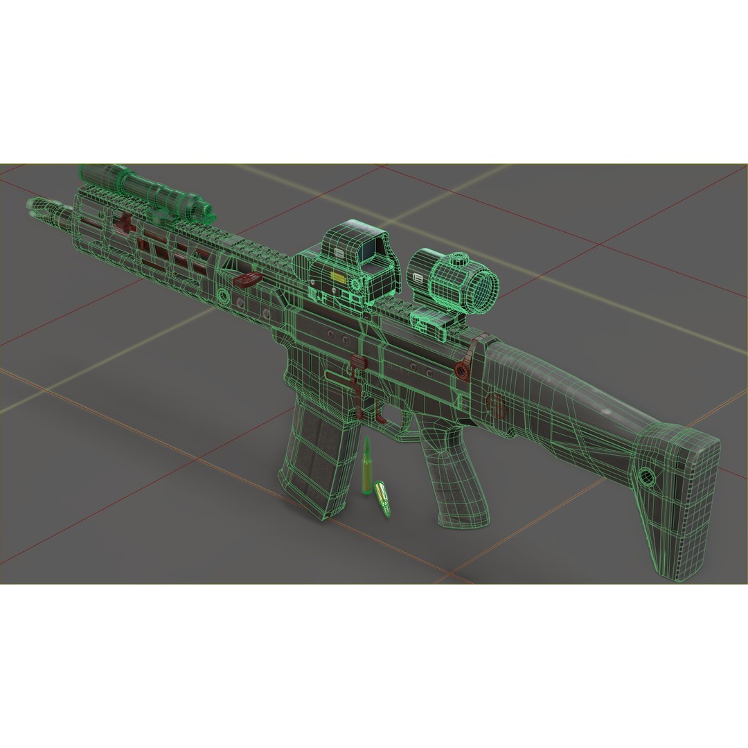 CZ Bren 3 3D Model – Low Poly Military Rifle, FBX, Game Ready - View 13