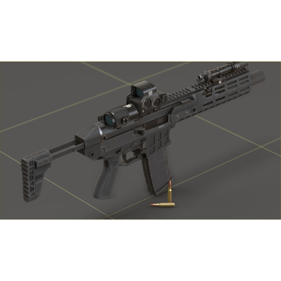 CZ Bren 3 3D Model – Low Poly Military Rifle, FBX, Game Ready - View 15