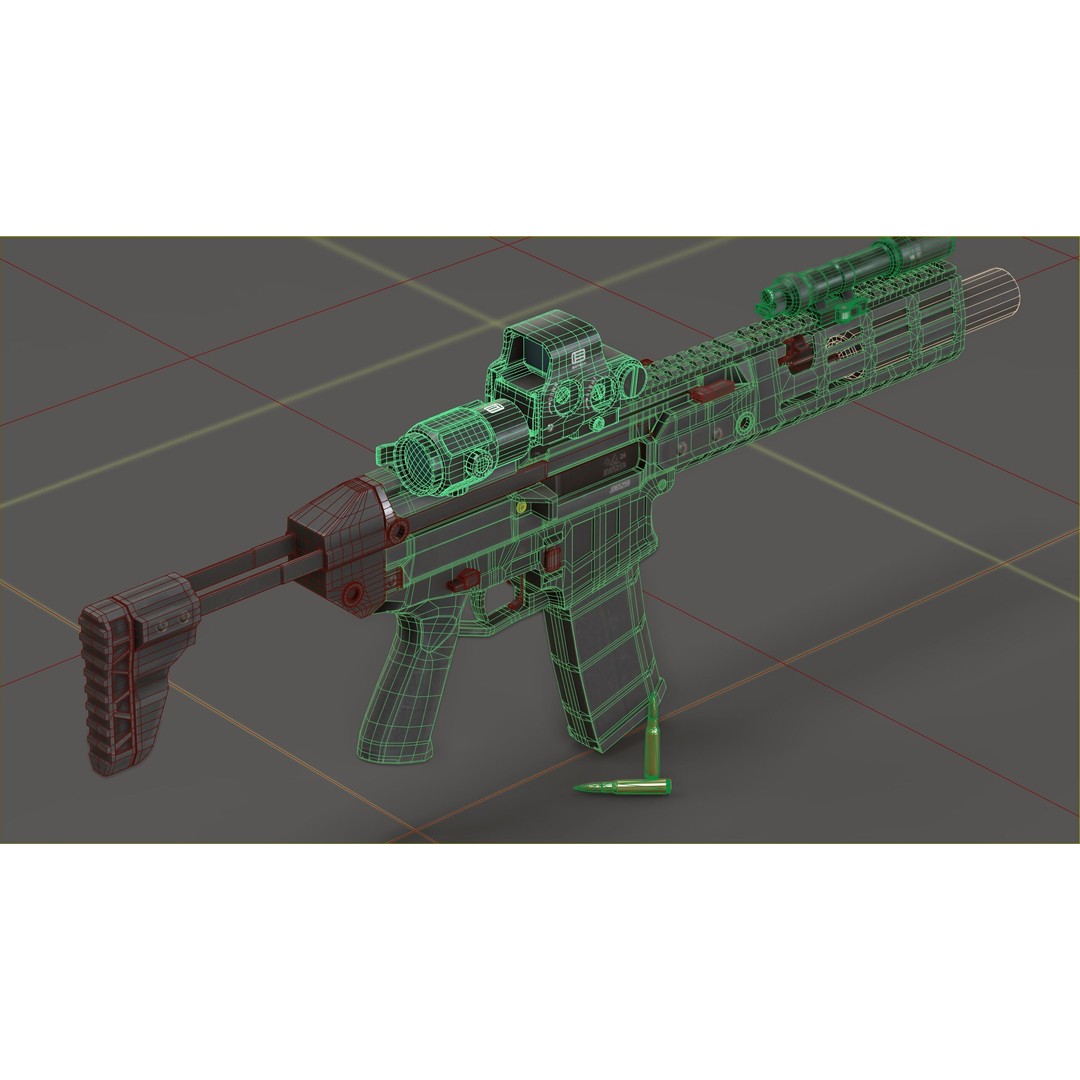 CZ Bren 3 3D Model – Low Poly Military Rifle, FBX, Game Ready - View 16