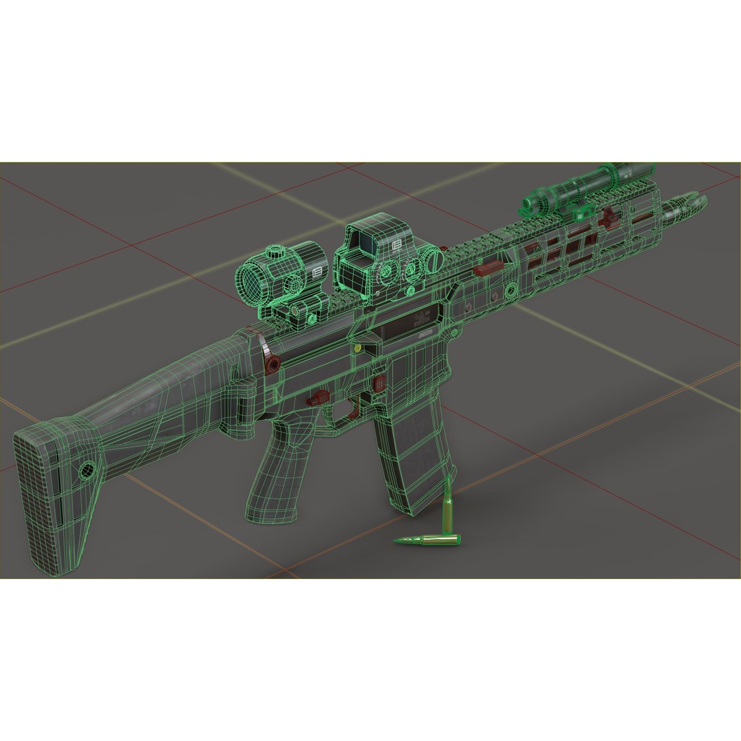 CZ Bren 3 3D Model – Low Poly Military Rifle, FBX, Game Ready - View 17