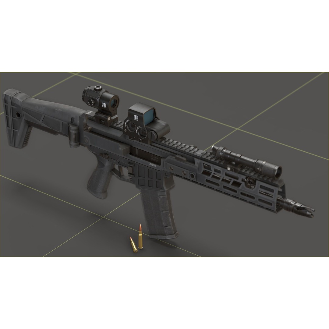 CZ Bren 3 3D Model – Low Poly Military Rifle, FBX, Game Ready - View 18