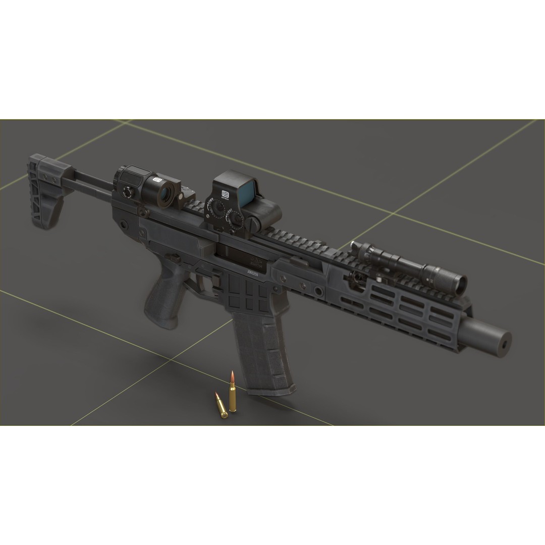 CZ Bren 3 3D Model – Low Poly Military Rifle, FBX, Game Ready - View 19