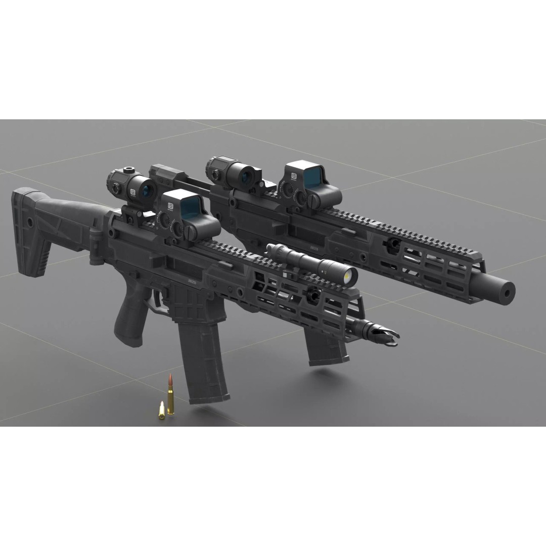 CZ Bren 3 3D Model – Low Poly Military Rifle, FBX, Game Ready - View 2