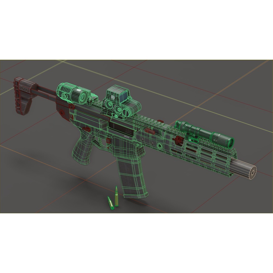 CZ Bren 3 3D Model – Low Poly Military Rifle, FBX, Game Ready - View 20