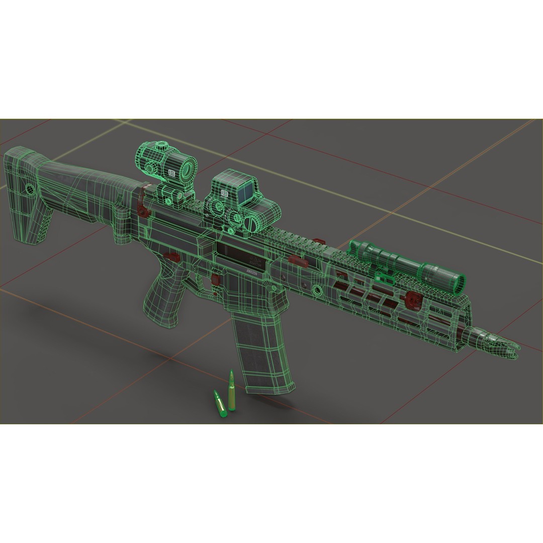 CZ Bren 3 3D Model – Low Poly Military Rifle, FBX, Game Ready - View 21