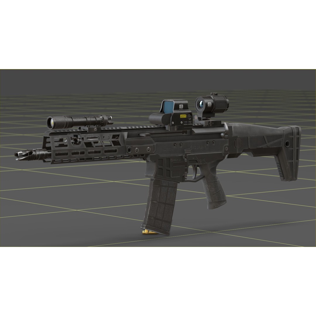 CZ Bren 3 3D Model – Low Poly Military Rifle, FBX, Game Ready - View 26