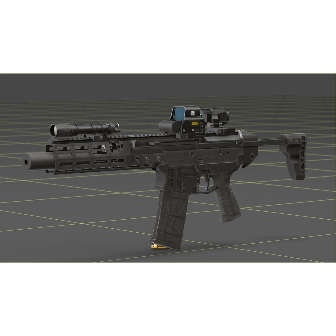 CZ Bren 3 3D Model – Low Poly Military Rifle, FBX, Game Ready - View 27
