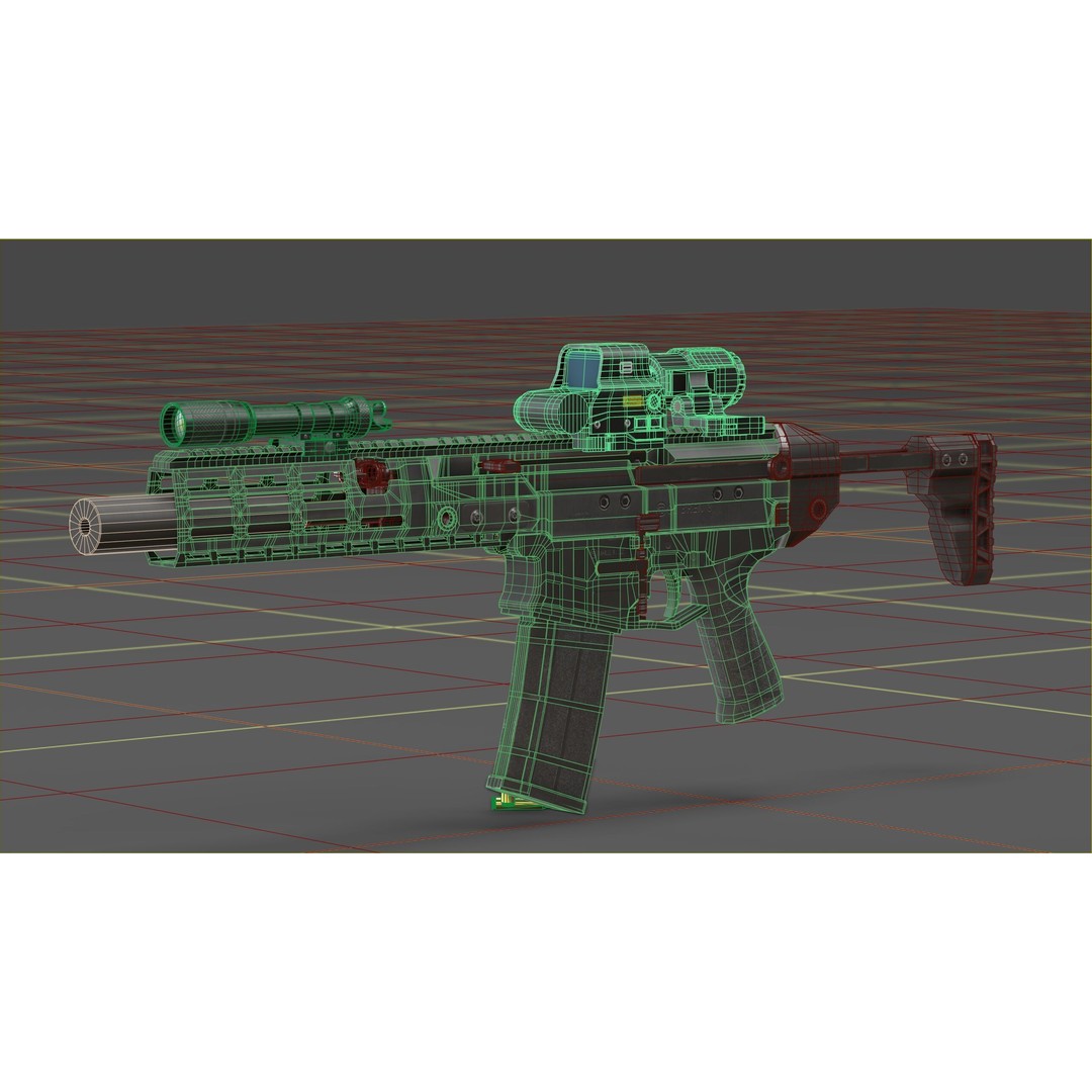 CZ Bren 3 3D Model – Low Poly Military Rifle, FBX, Game Ready - View 28