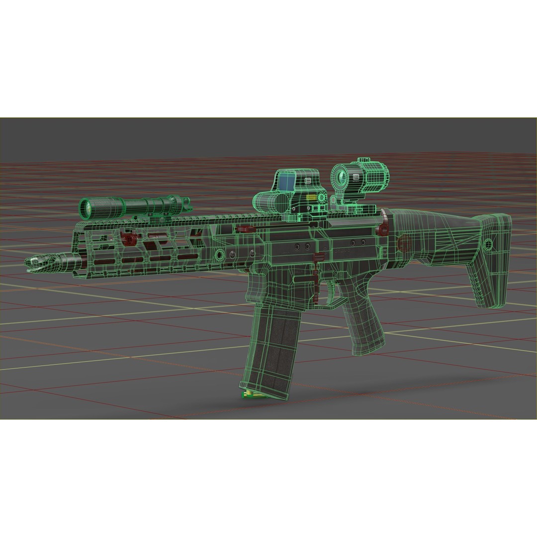 CZ Bren 3 3D Model – Low Poly Military Rifle, FBX, Game Ready - View 29