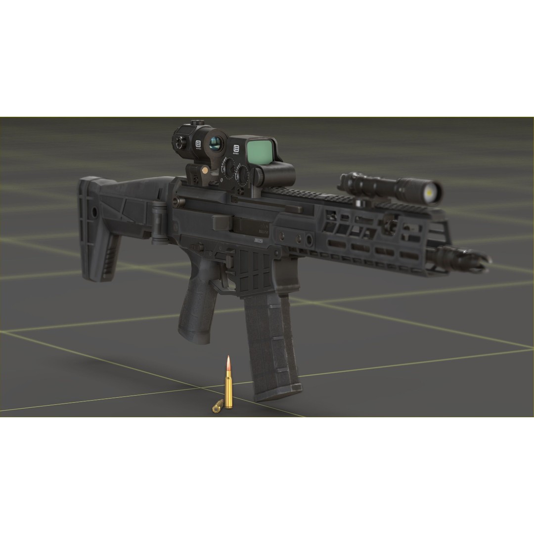 CZ Bren 3 3D Model – Low Poly Military Rifle, FBX, Game Ready - View 30