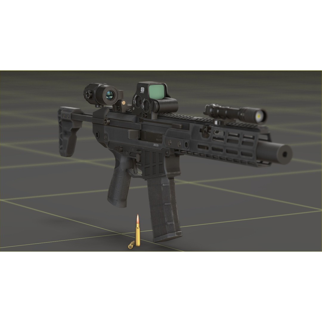 CZ Bren 3 3D Model – Low Poly Military Rifle, FBX, Game Ready - View 31