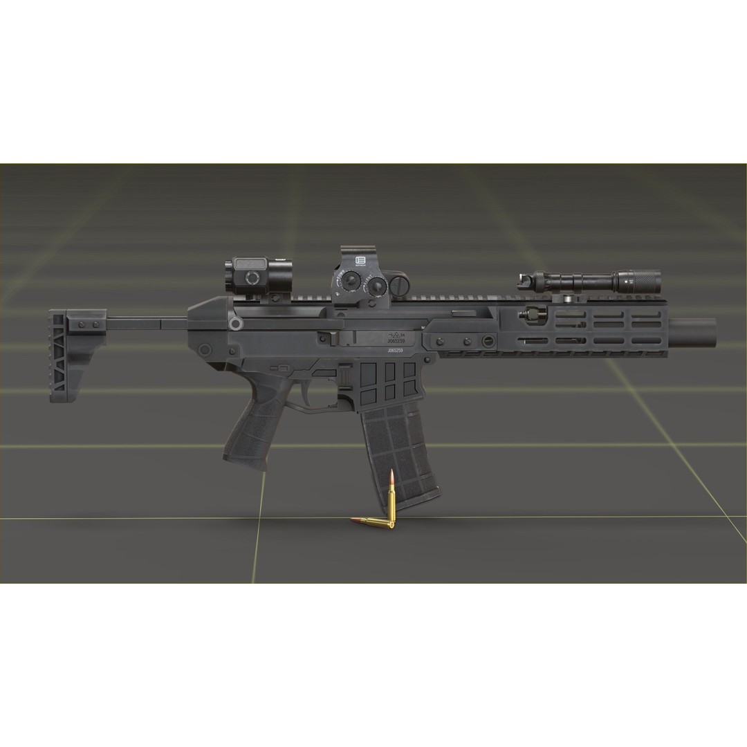 CZ Bren 3 3D Model – Low Poly Military Rifle, FBX, Game Ready - View 35