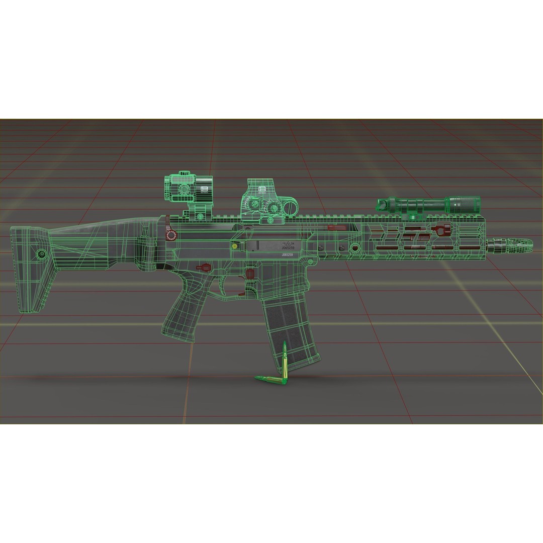CZ Bren 3 3D Model – Low Poly Military Rifle, FBX, Game Ready - View 37