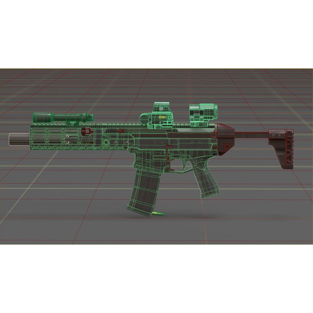 CZ Bren 3 3D Model – Low Poly Military Rifle, FBX, Game Ready - View 40