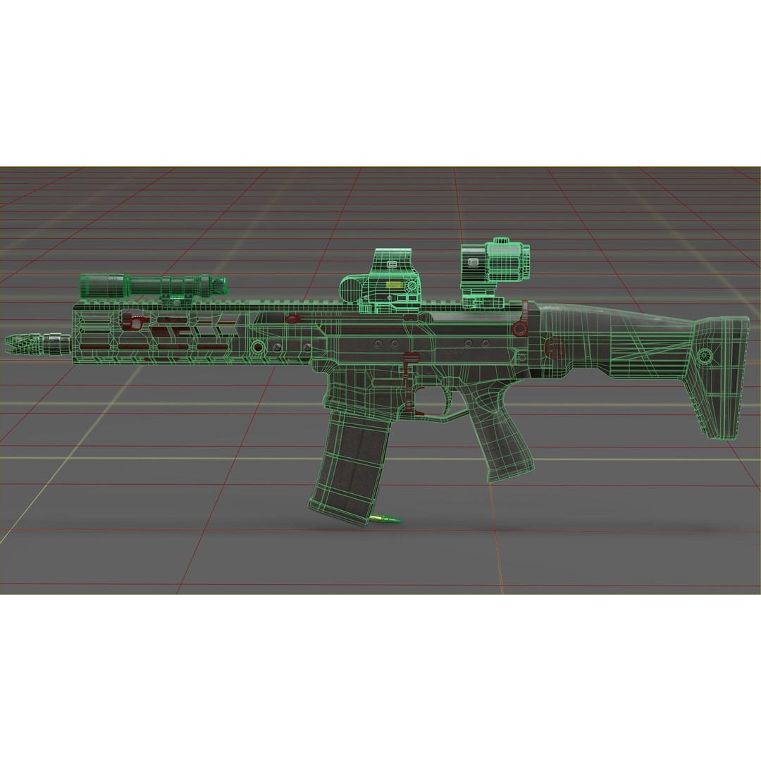 CZ Bren 3 3D Model – Low Poly Military Rifle, FBX, Game Ready - View 41