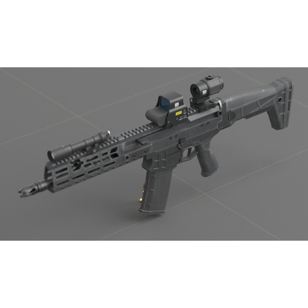 CZ Bren 3 3D Model – Low Poly Military Rifle, FBX, Game Ready - View 42