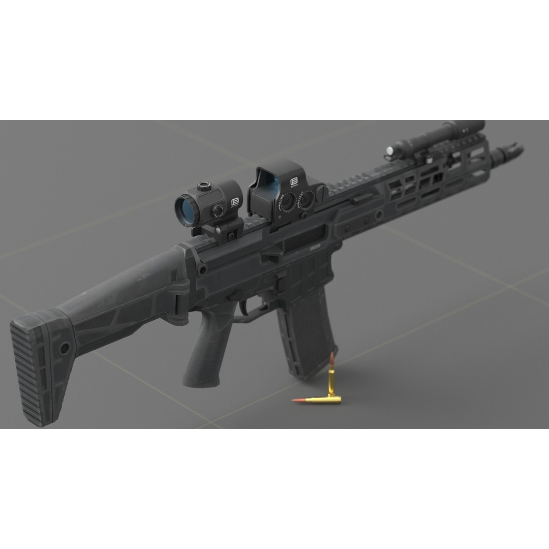 CZ Bren 3 3D Model – Low Poly Military Rifle, FBX, Game Ready - View 44