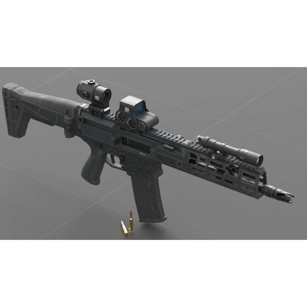 CZ Bren 3 3D Model – Low Poly Military Rifle, FBX, Game Ready - View 46