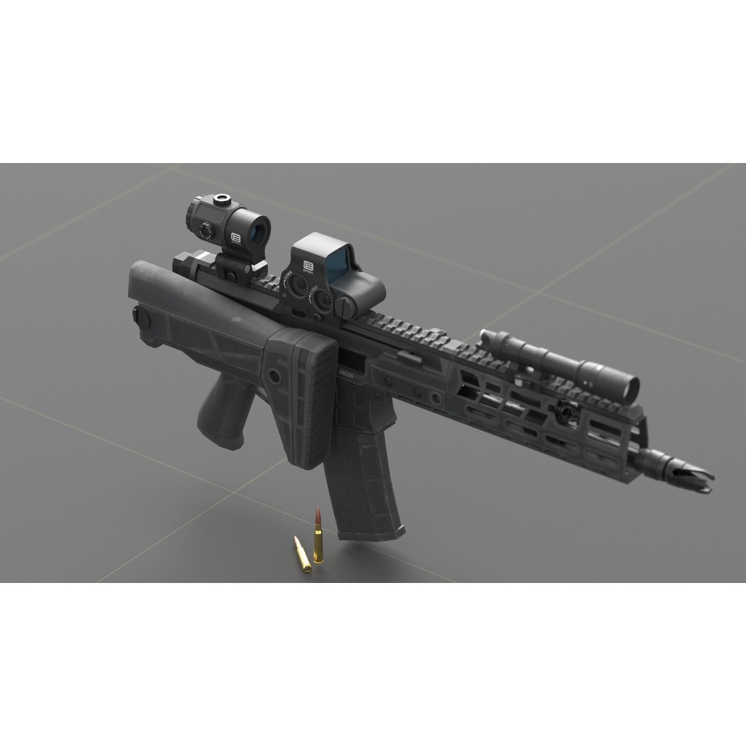 CZ Bren 3 3D Model – Low Poly Military Rifle, FBX, Game Ready - View 47