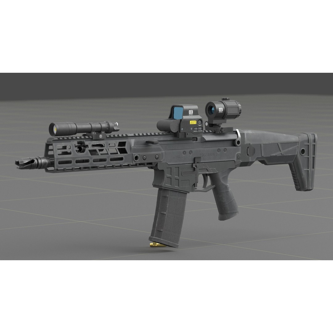 CZ Bren 3 3D Model – Low Poly Military Rifle, FBX, Game Ready - View 49