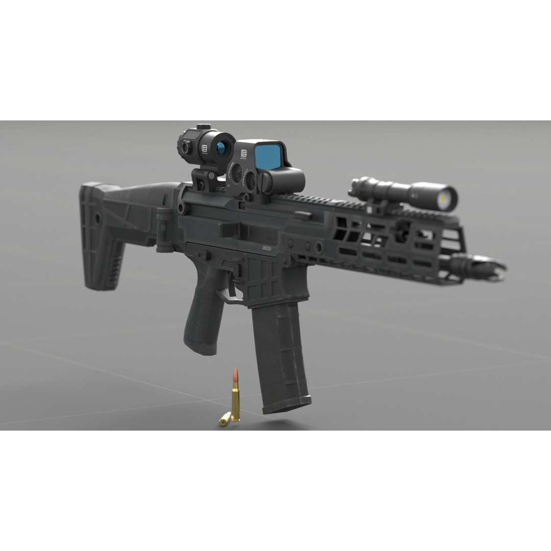 CZ Bren 3 3D Model – Low Poly Military Rifle, FBX, Game Ready - View 50