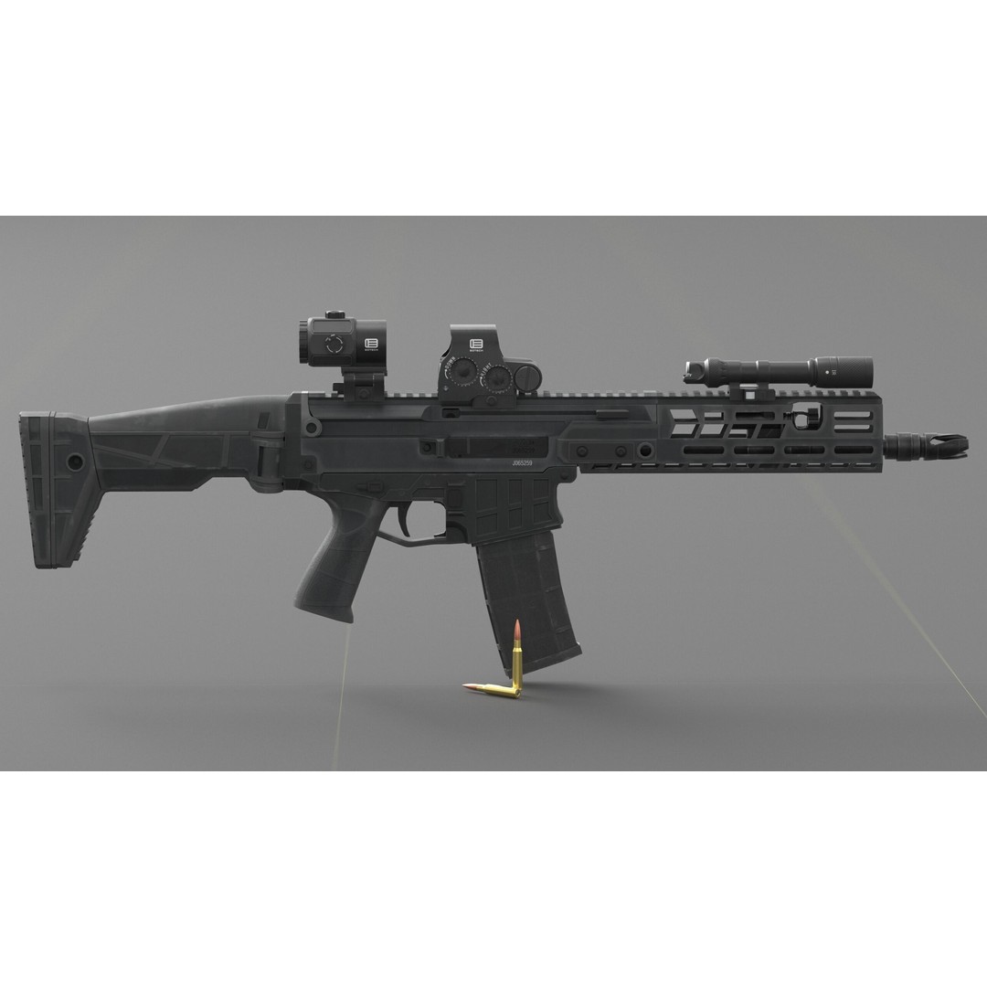 CZ Bren 3 3D Model – Low Poly Military Rifle, FBX, Game Ready - View 51